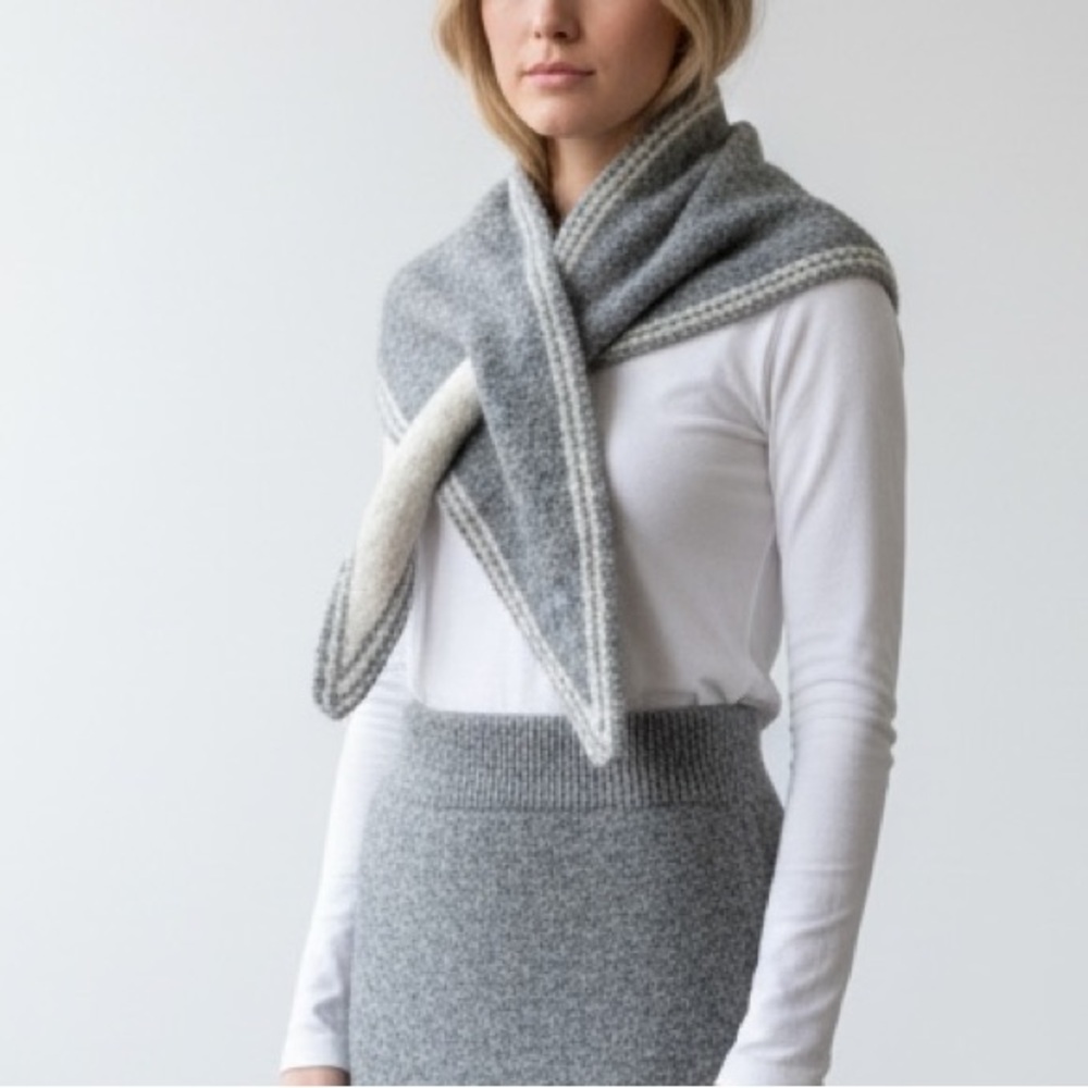 Cozy Striped Reversible Wool Blend Scarf